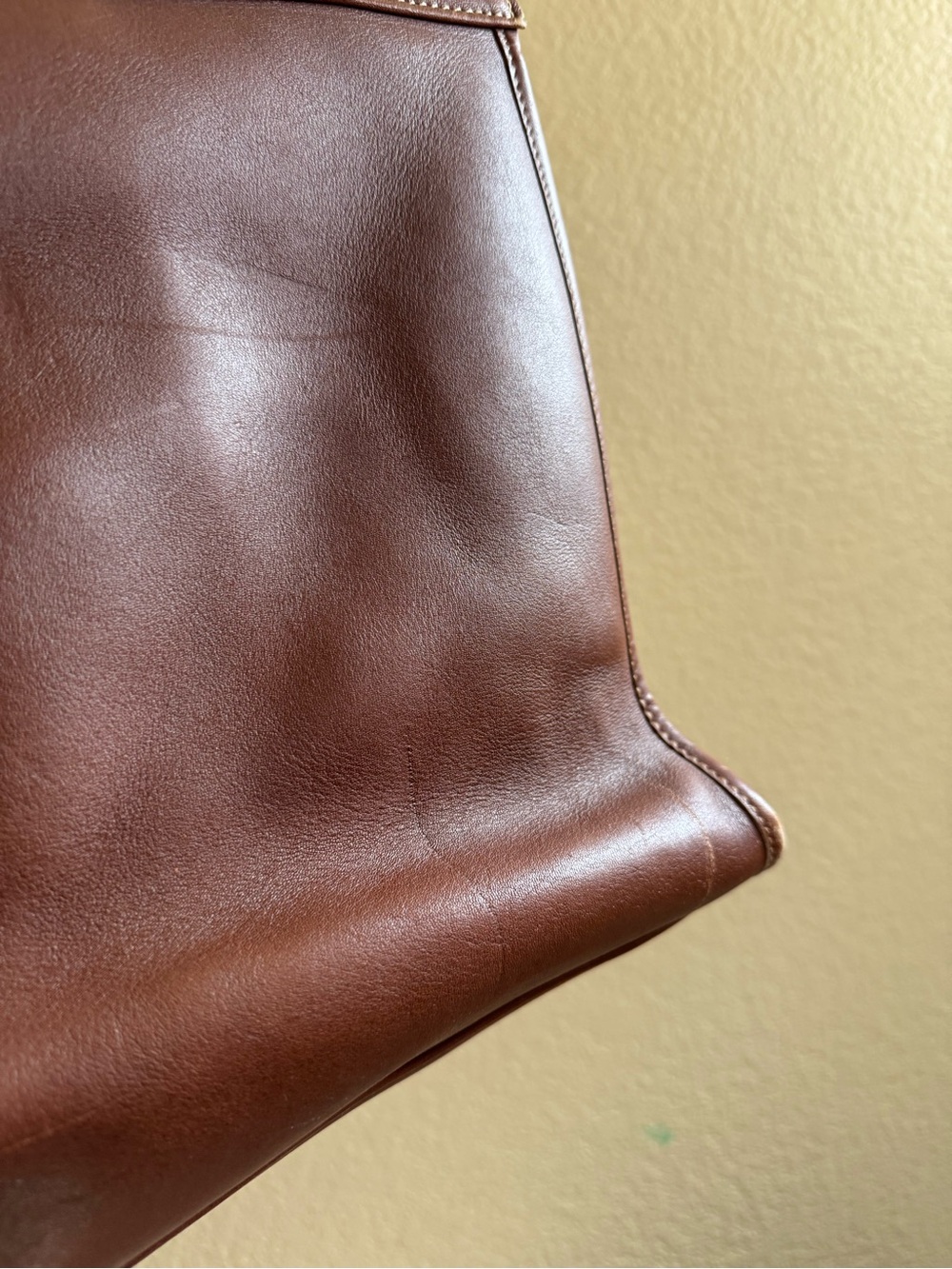 Vintage Coach Barclay Leather XL tote bag in Saddle Brown - Picture 7 of 16